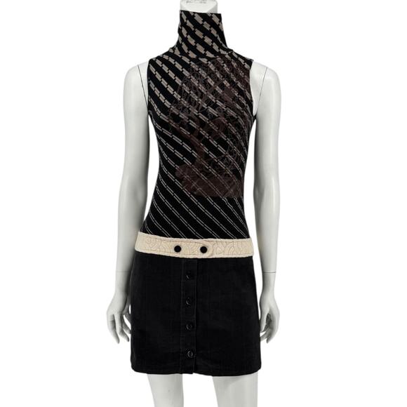 Custo Barcelona Dresses & Skirts - Custo Barcelona Sleeveless High-Neck Mixed-Media Mini Dress – Size 2